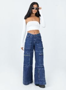 The Ragged Priest Clacker Jean Mid Blue Denim sold by Princess Polly