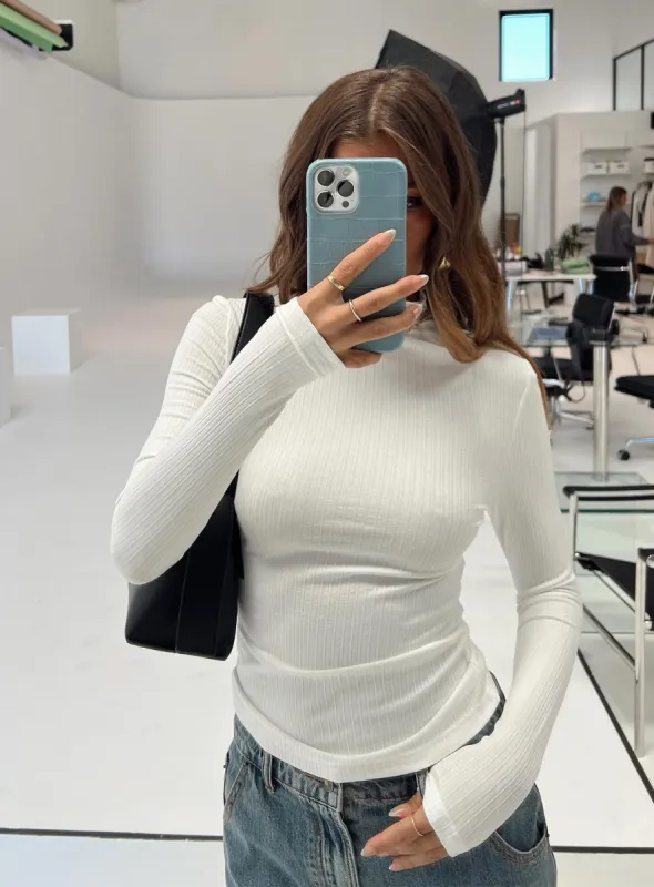 Lerman Long Sleeve Top White sold by Princess Polly