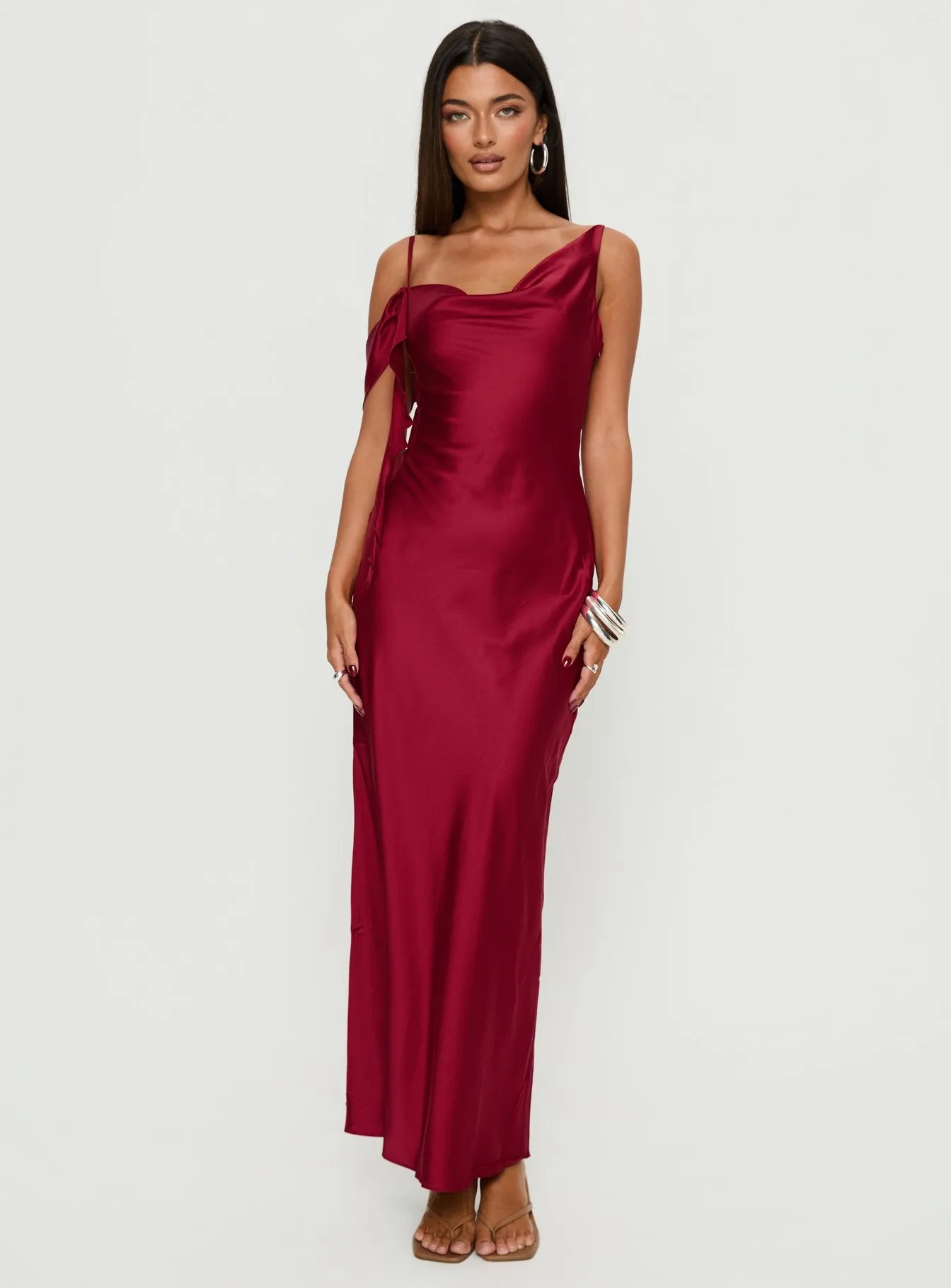 Silah Cowl Neck Maxi Dress Red sold by Princess Polly product image thumbnail 3