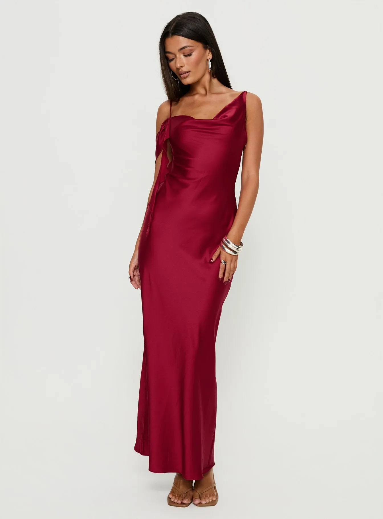 Silah Cowl Neck Maxi Dress Red sold by Princess Polly product image thumbnail 2