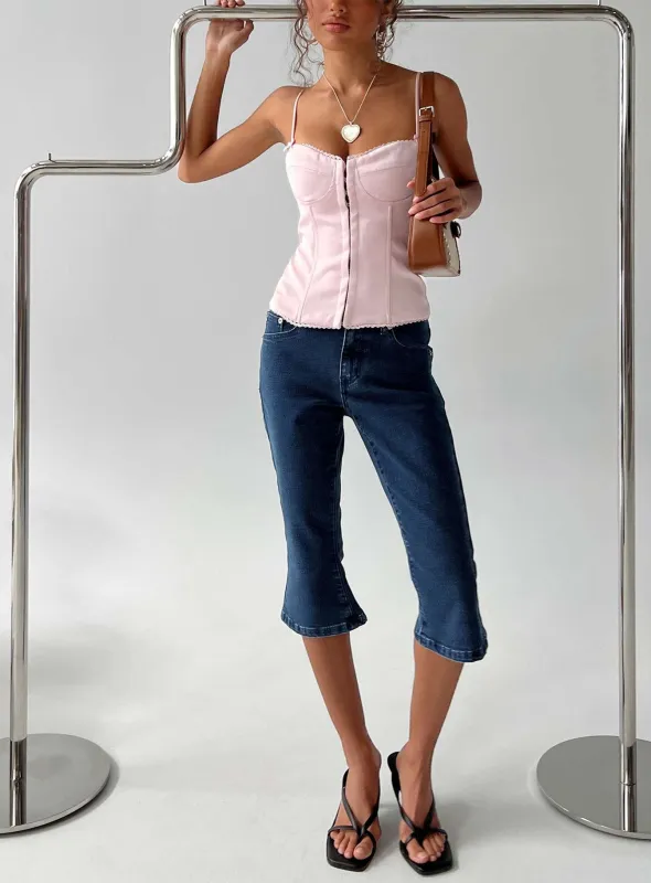 Kissimo Kick Flare Capri Pants Indigo Blue sold by Princess Polly