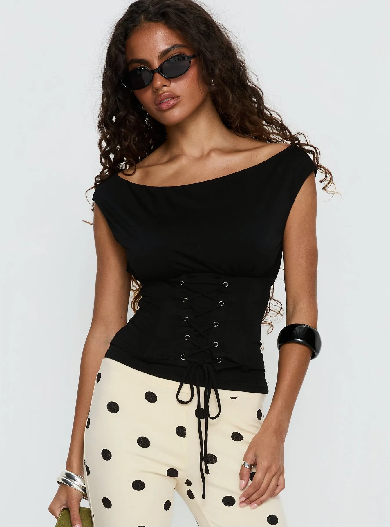 Unbothered Corset Top Black sold by Princess Polly product image thumbnail 2