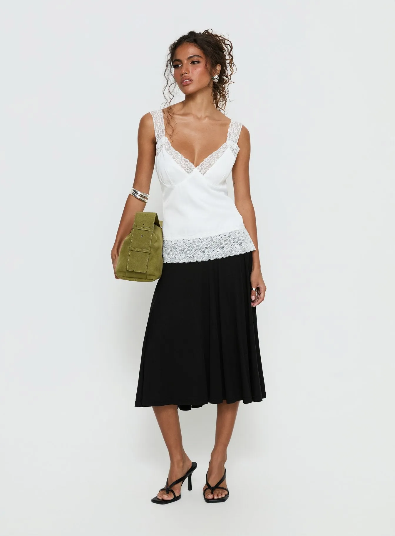 Avyra Lace Trim Cami Top White sold by Princess Polly product image thumbnail 3