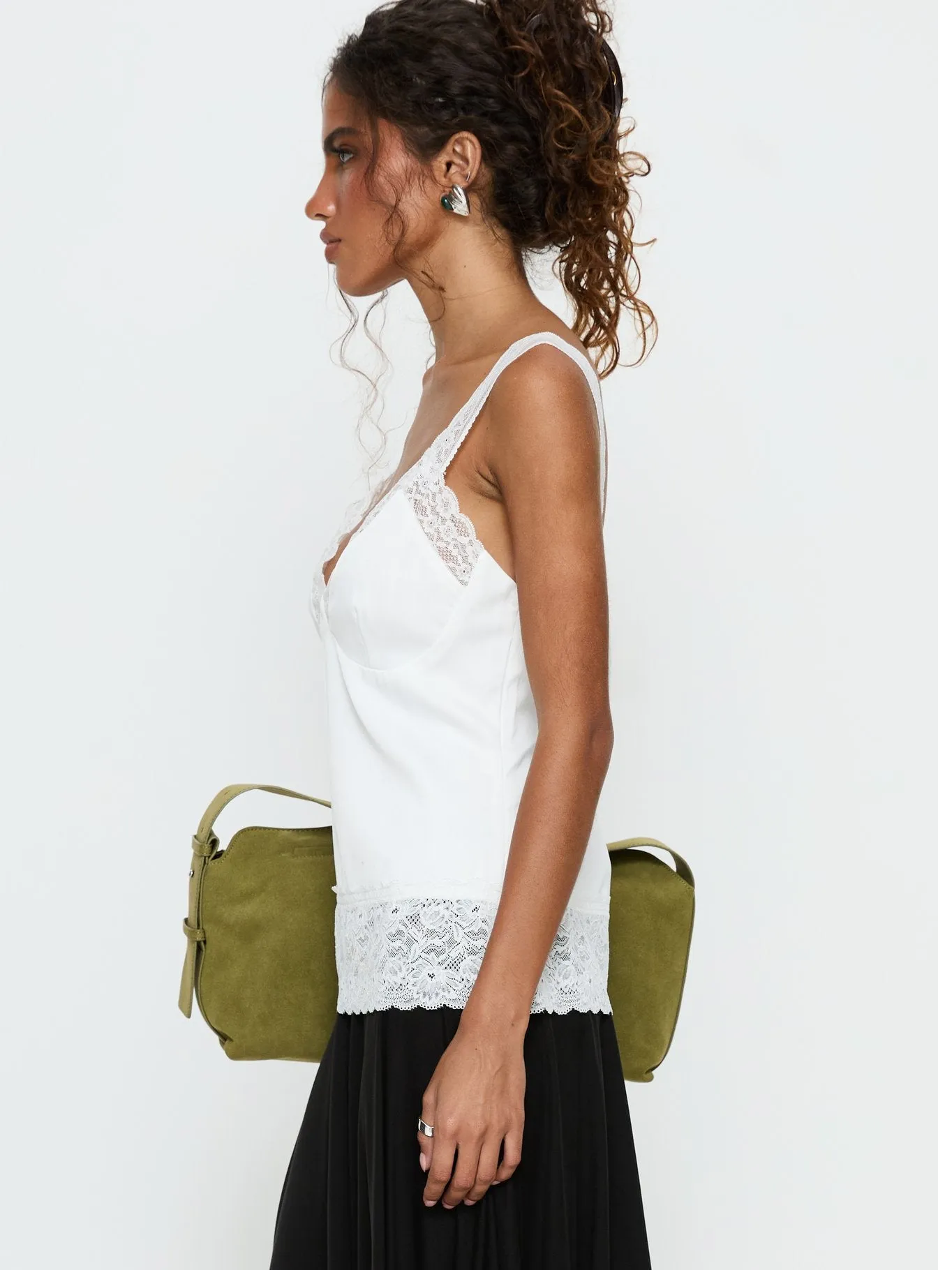 Avyra Lace Trim Cami Top White sold by Princess Polly product image thumbnail 4