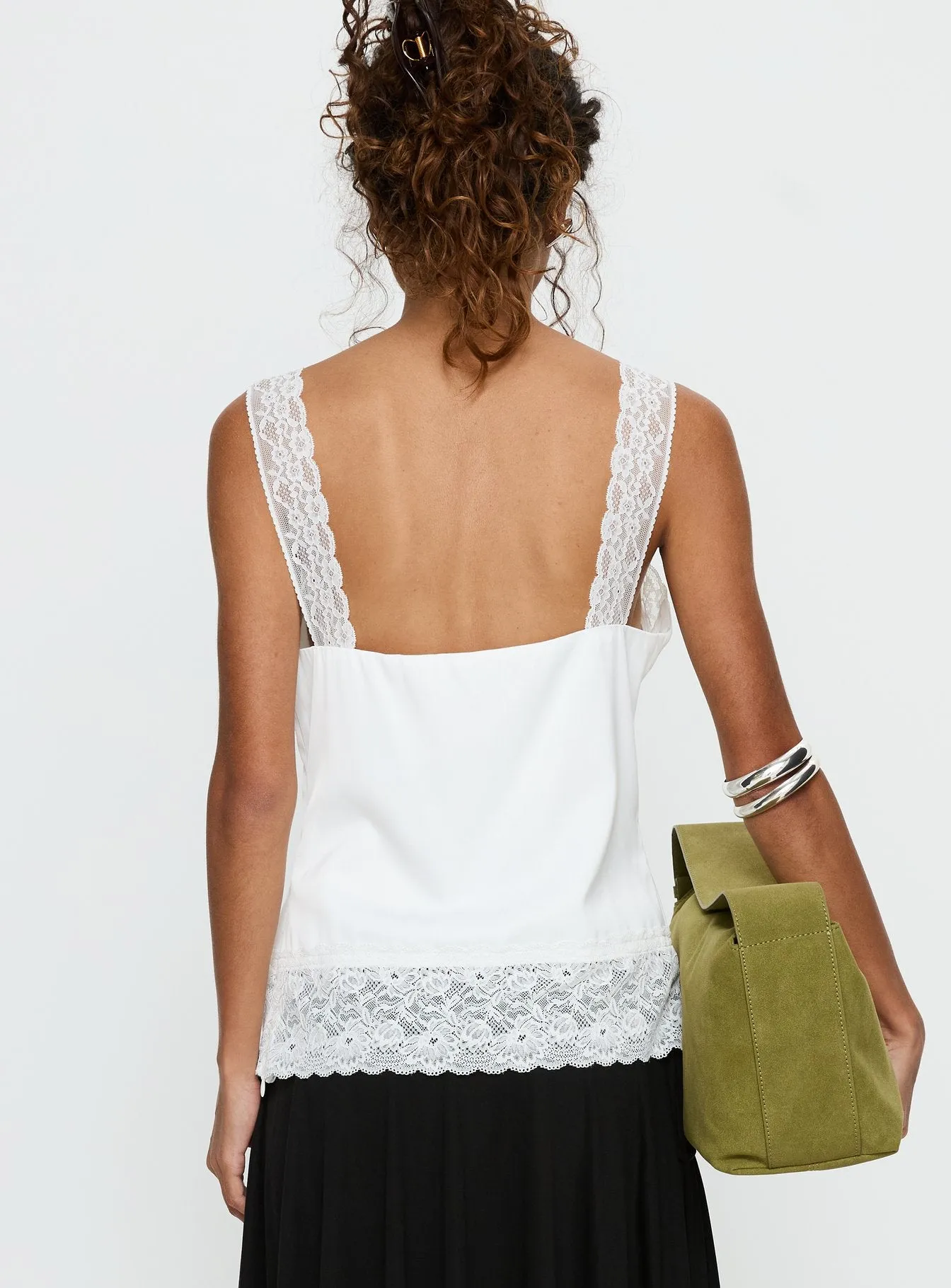 Avyra Lace Trim Cami Top White sold by Princess Polly product image thumbnail 5