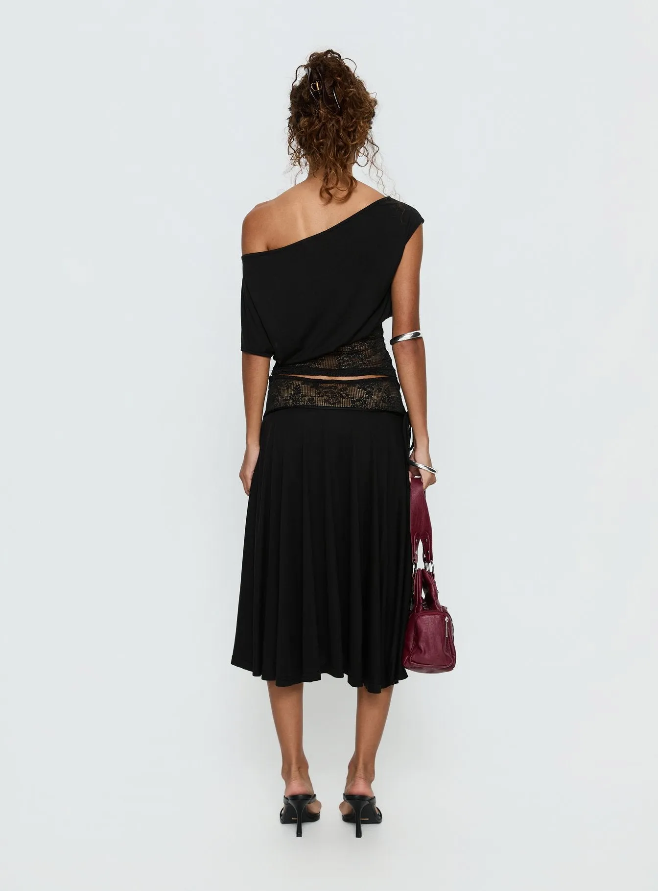 Marienna Lace Midi Skirt Black sold by Princess Polly product image thumbnail 5
