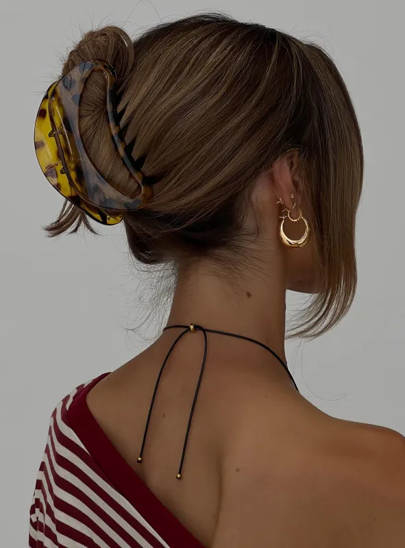 Say My Name Hair Clip Yellow Tort sold by Princess Polly