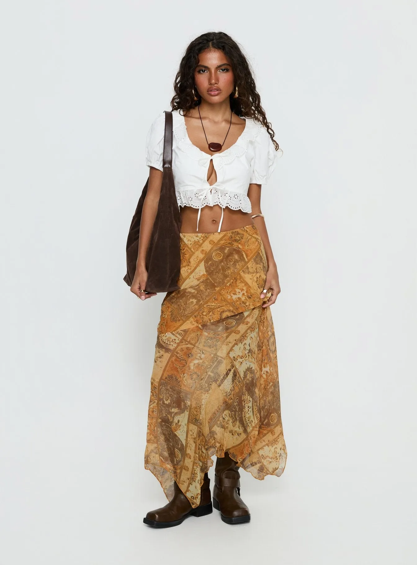 Lyanna Hanky Hem Maxi Skirt Multi sold by Princess Polly product image thumbnail 2