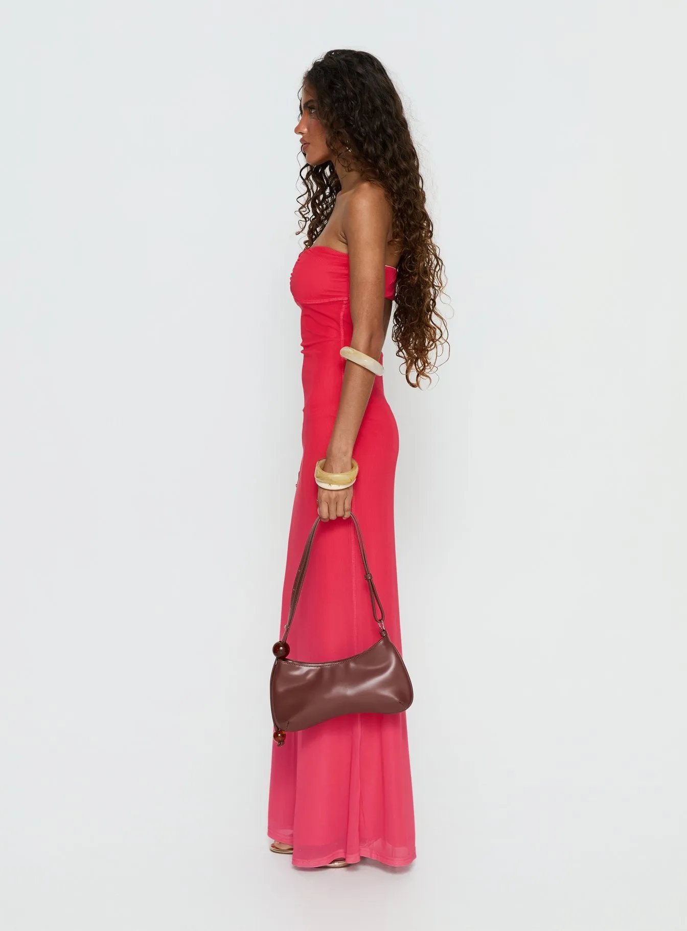 Jesemma Strapless Maxi Dress Hot Pink sold by Princess Polly product image thumbnail 3