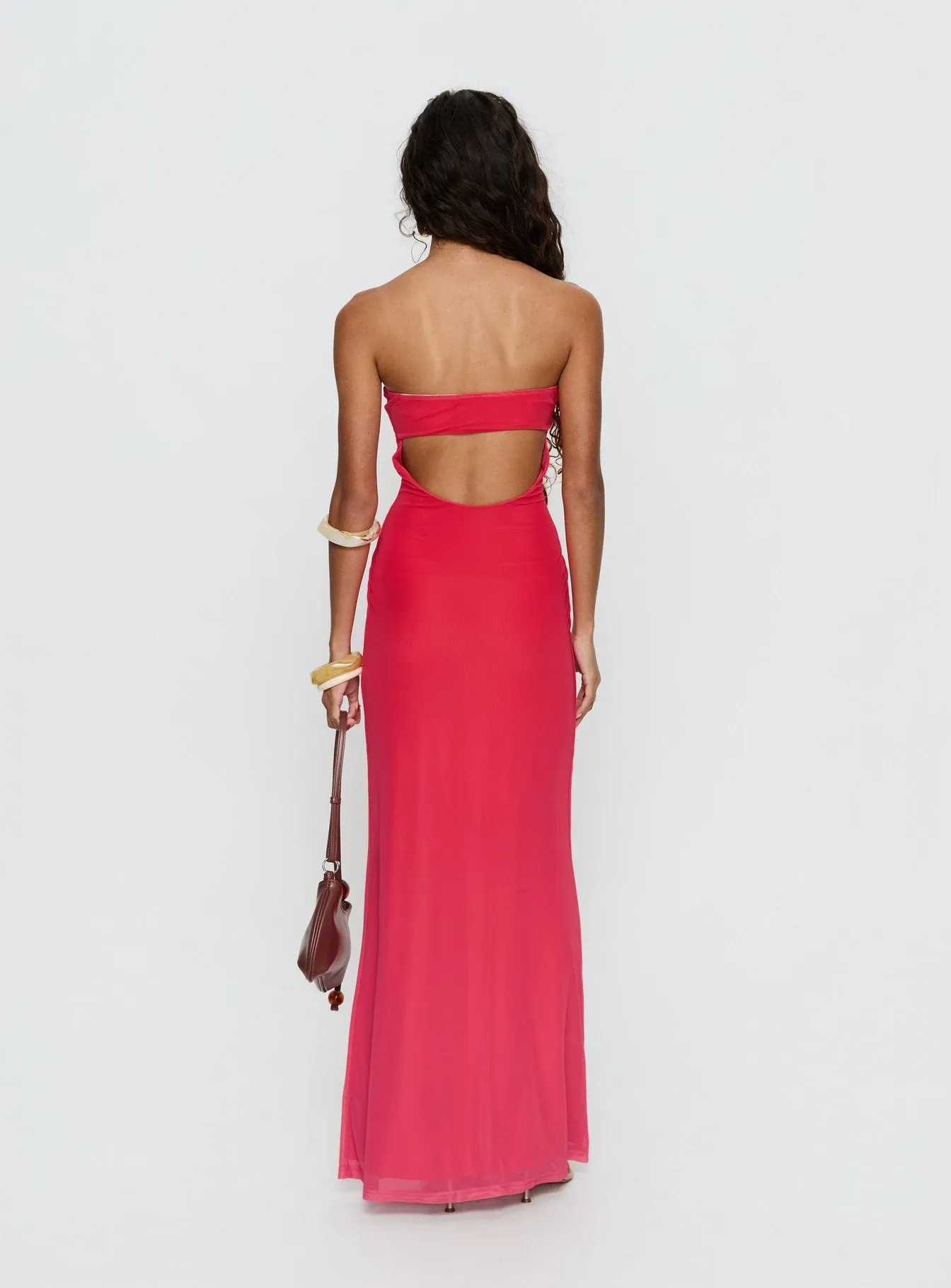Jesemma Strapless Maxi Dress Hot Pink sold by Princess Polly product image thumbnail 4
