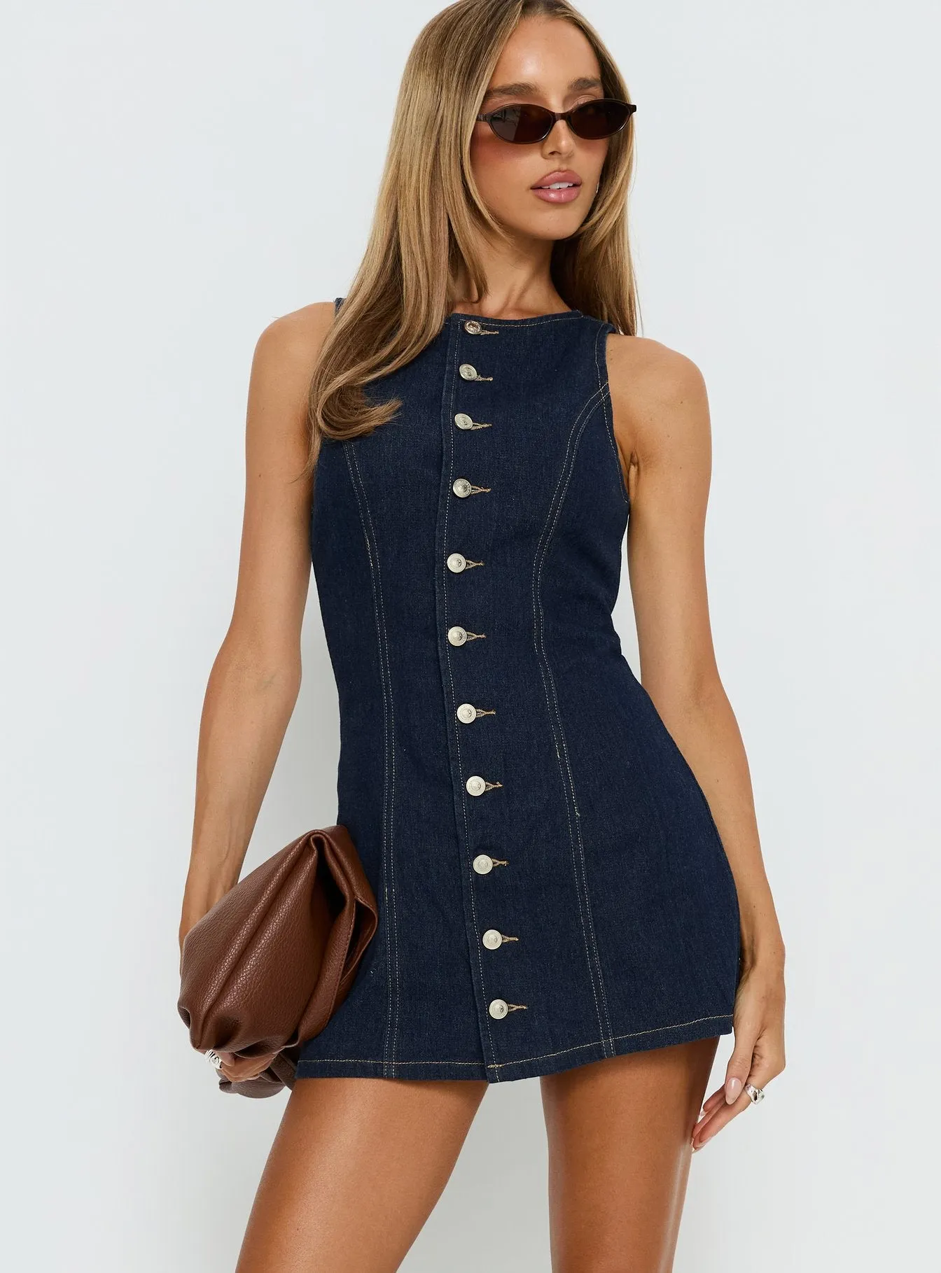 Yumiko Denim Romper Raw Denim sold by Princess Polly product image thumbnail 2