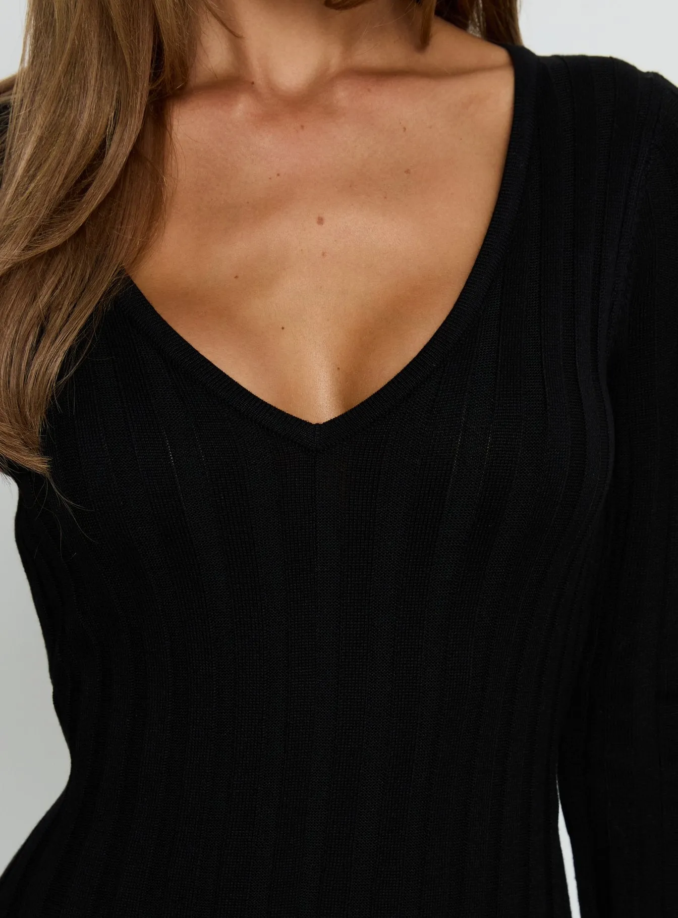 Gratuita Long Sleeve Rib Maxi Dress Black sold by Princess Polly product image thumbnail 5