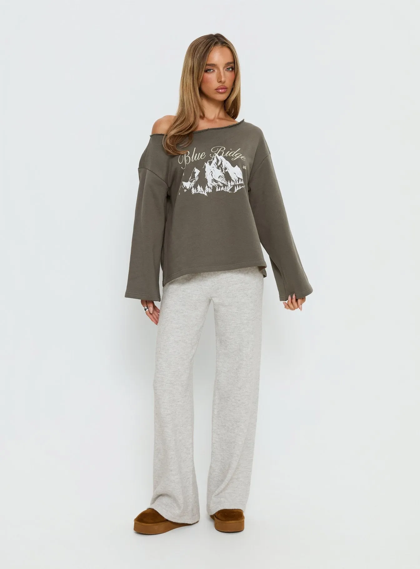 Bekki Wide Leg Knit Pant Grey Marle sold by Princess Polly product image thumbnail 3