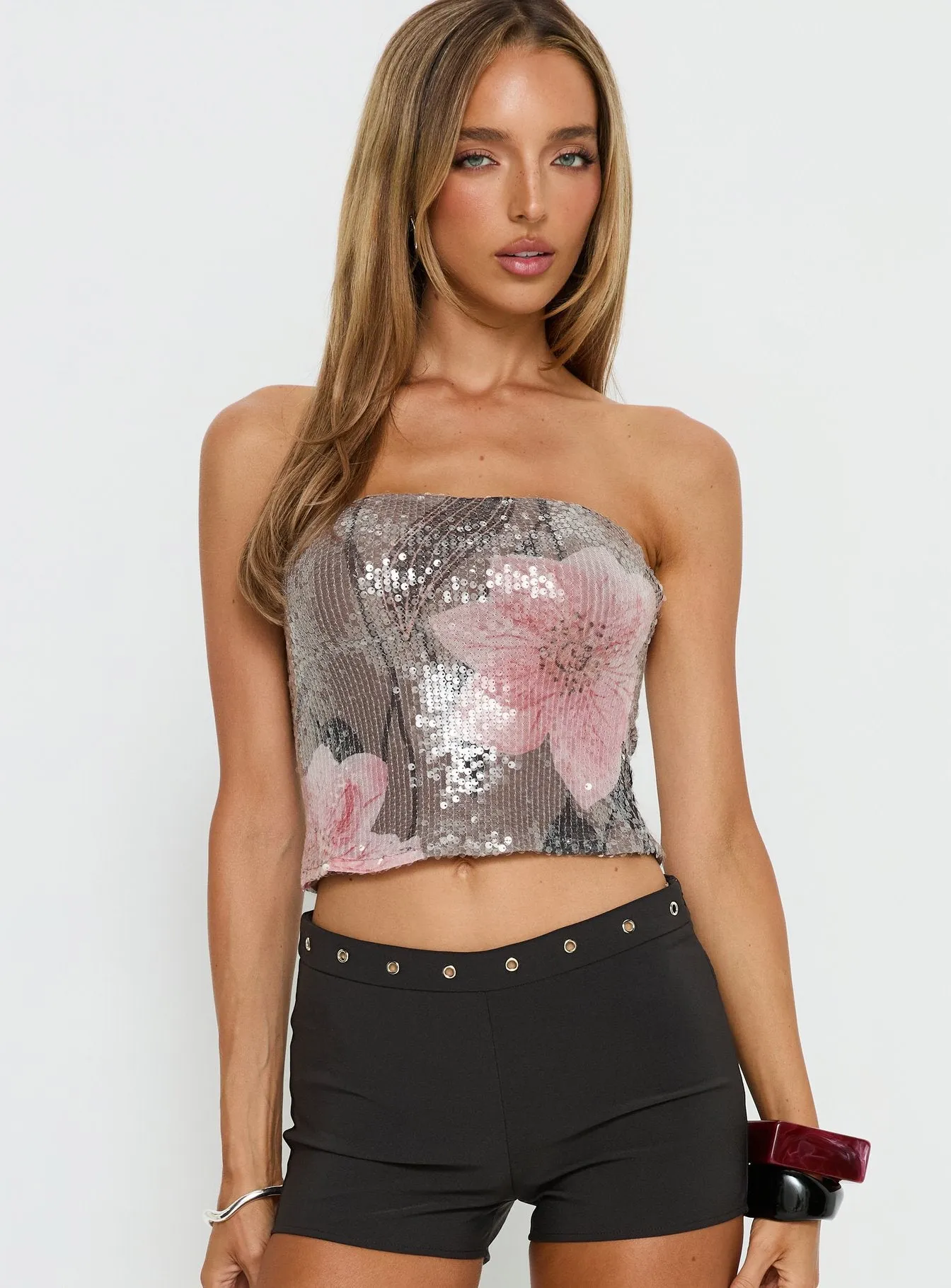 Chavela Strapless Sequin Top Multi sold by Princess Polly product image thumbnail 2