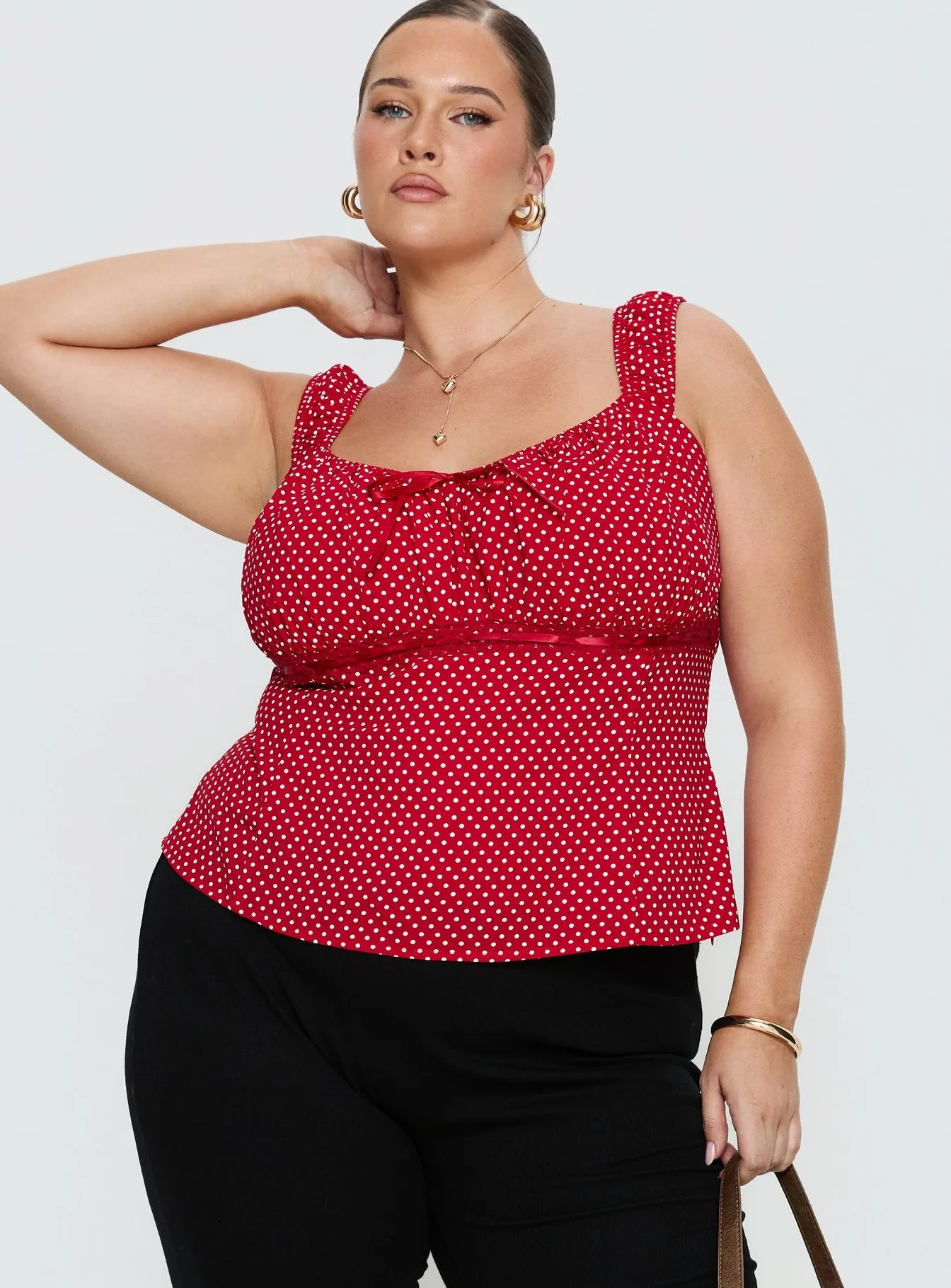 Garconne Top Red Polka Curve sold by Princess Polly product image thumbnail 2