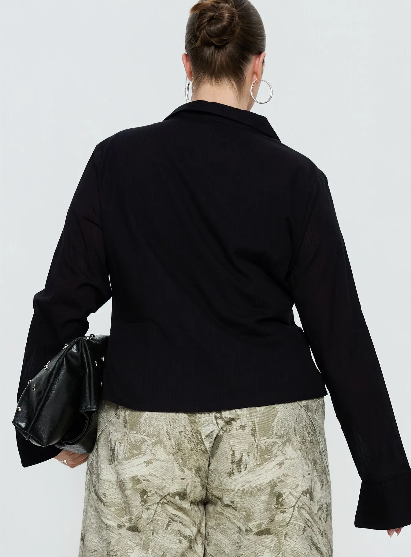 Elowenn Long Sleeve Top Black Curve sold by Princess Polly product image thumbnail 5