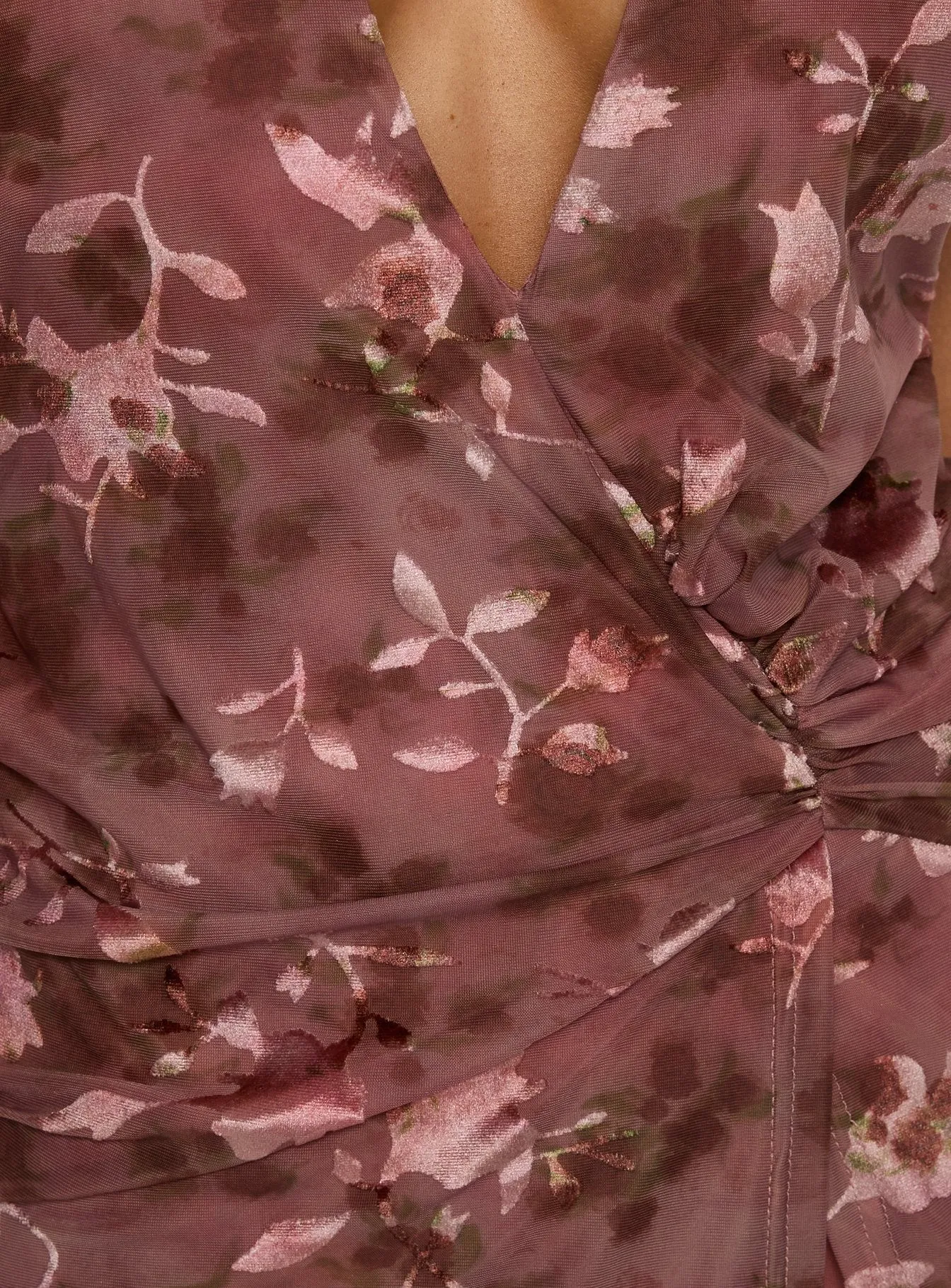 Reilley Plunge Neck Playsuit Mauve Floral sold by Princess Polly product image thumbnail 5