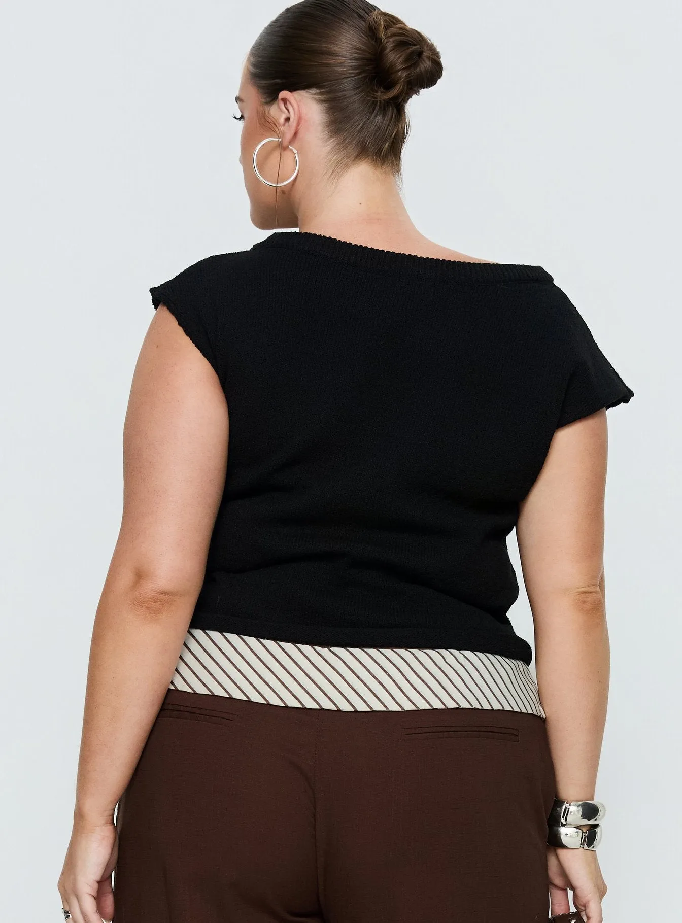 Ashfield Off Shoulder Top Black Curve sold by Princess Polly product image thumbnail 5