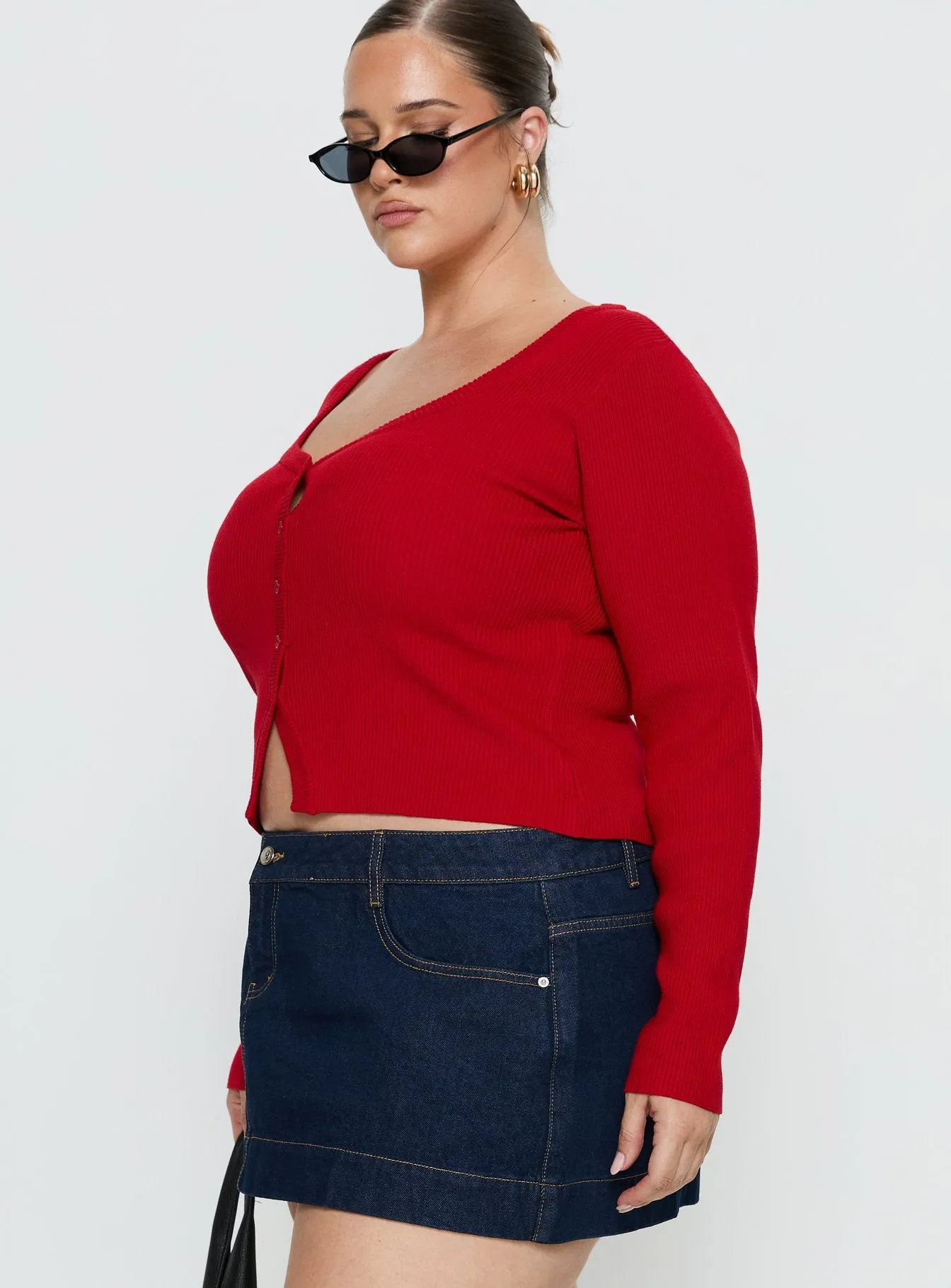 Sorenna Long Sleeve Top Red Curve sold by Princess Polly product image thumbnail 3