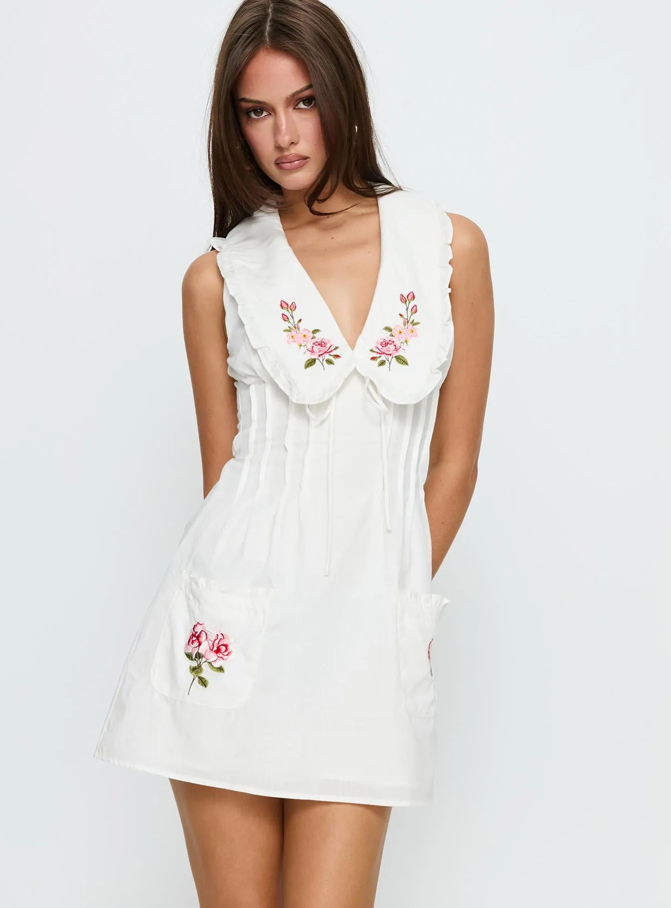 Breanda Collared Mini Dress White sold by Princess Polly product image thumbnail 2