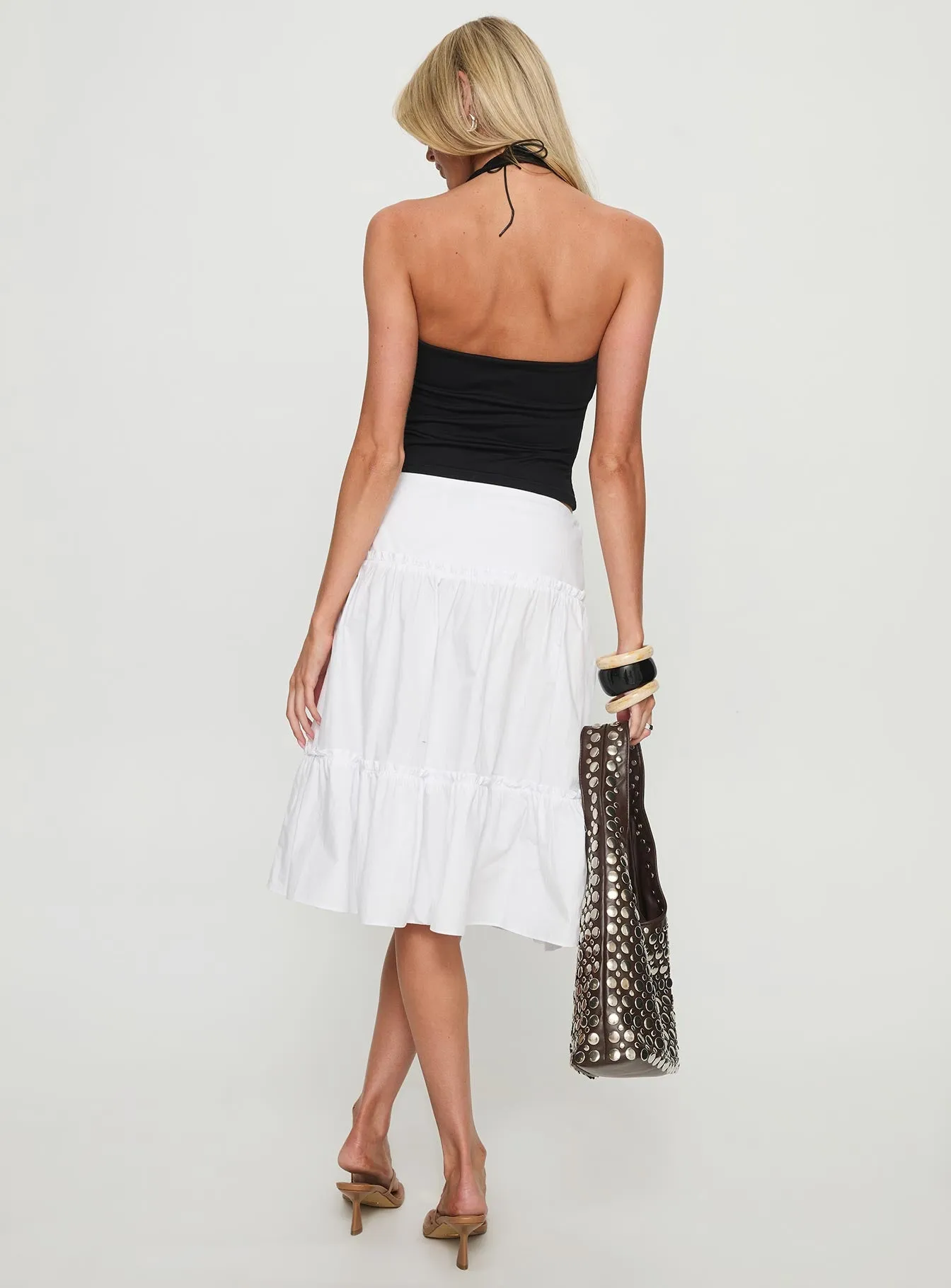 Cascades Low Rise Midi Skirt White sold by Princess Polly product image thumbnail 5