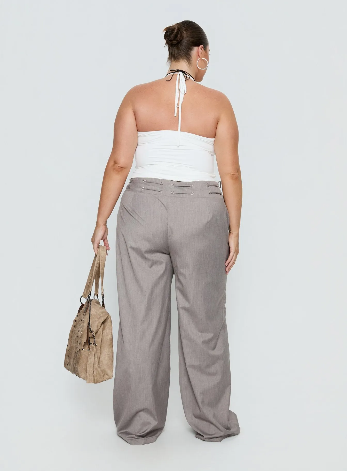 Just Have Fun Wide Leg Pant Grey Curve sold by Princess Polly product image thumbnail 5