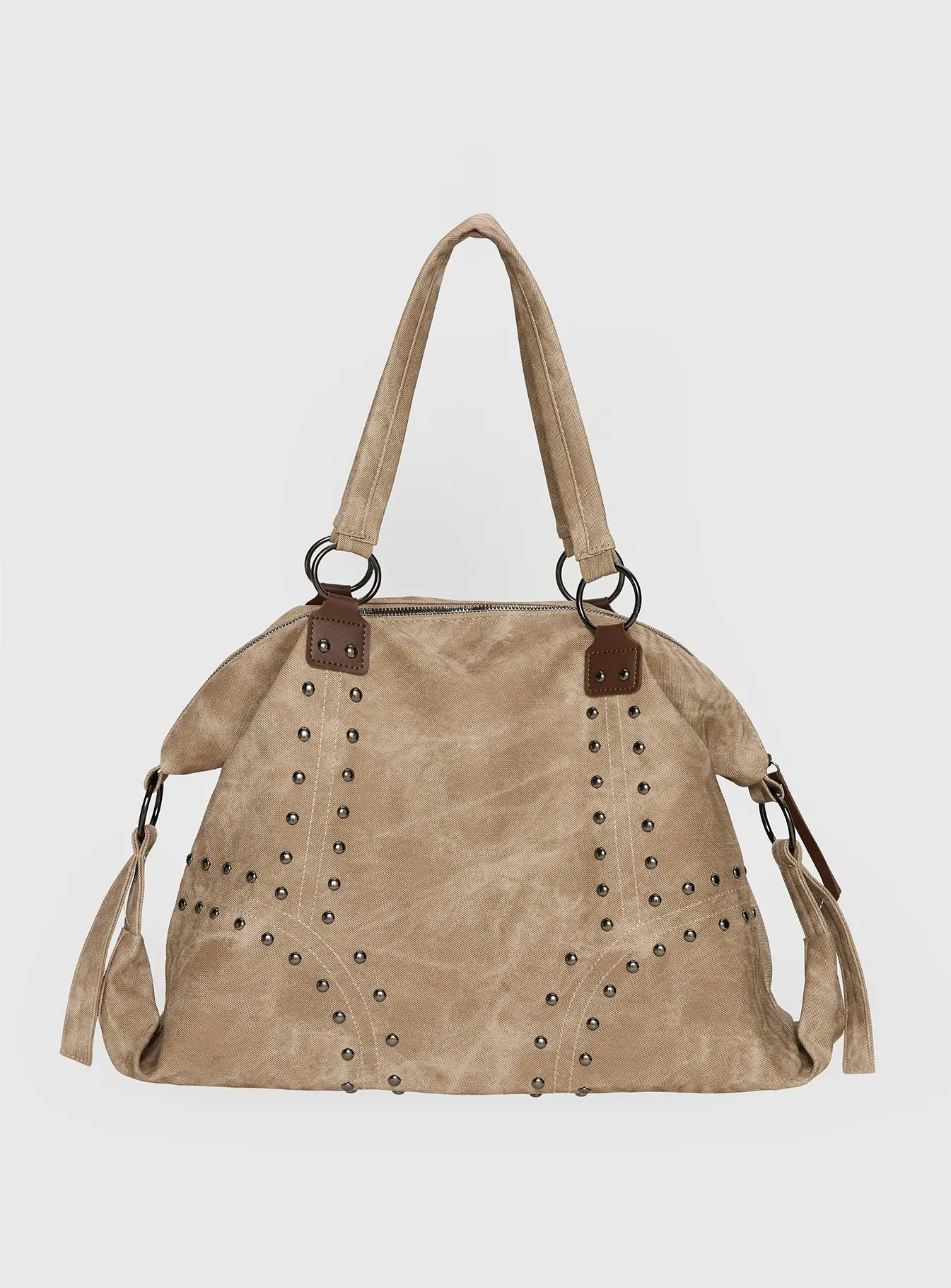 Brittin Stud Detail Shoulder Bag Beige sold by Princess Polly product image thumbnail 2