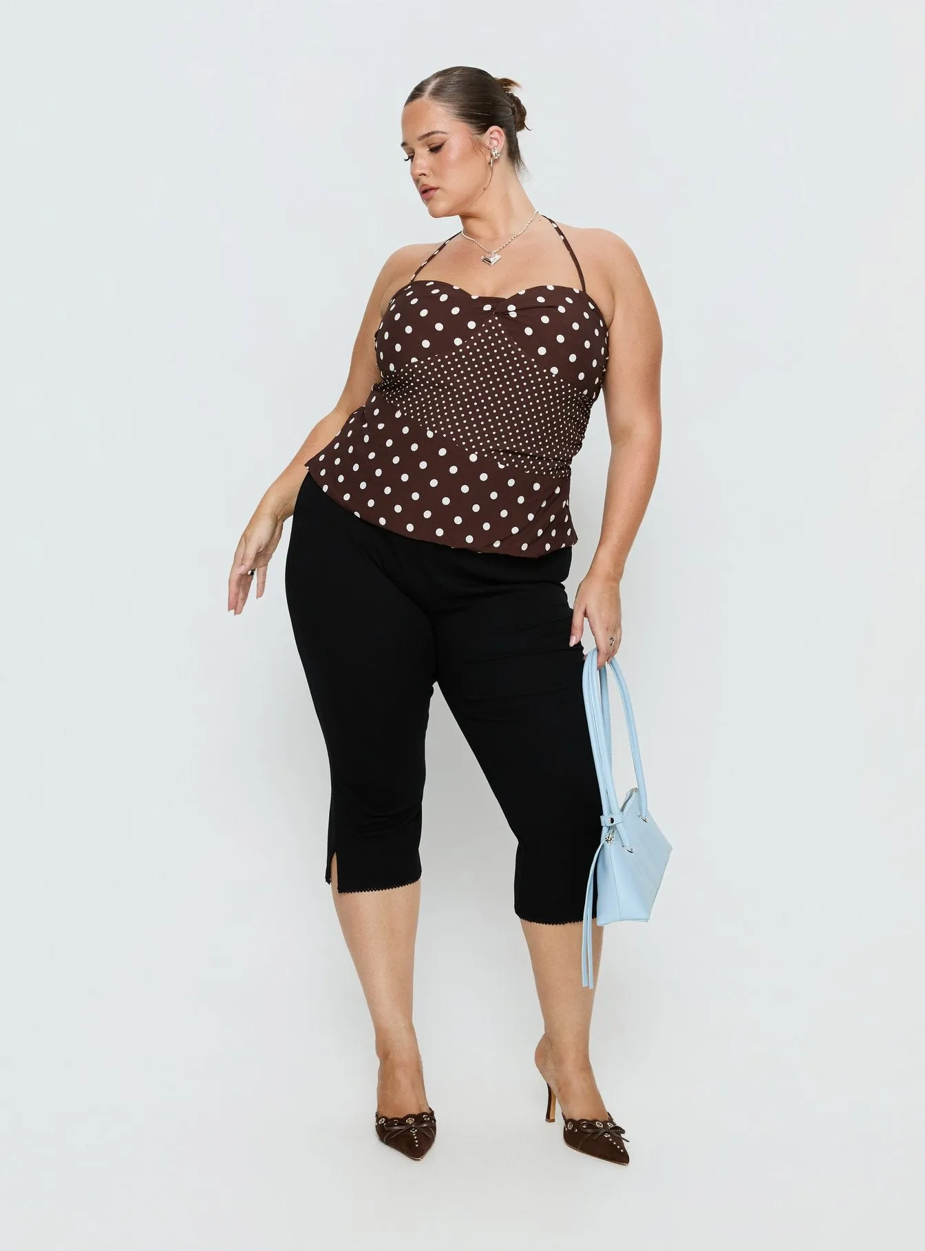 Baseline Rib Capri Pants Black Curve sold by Princess Polly product image thumbnail 3