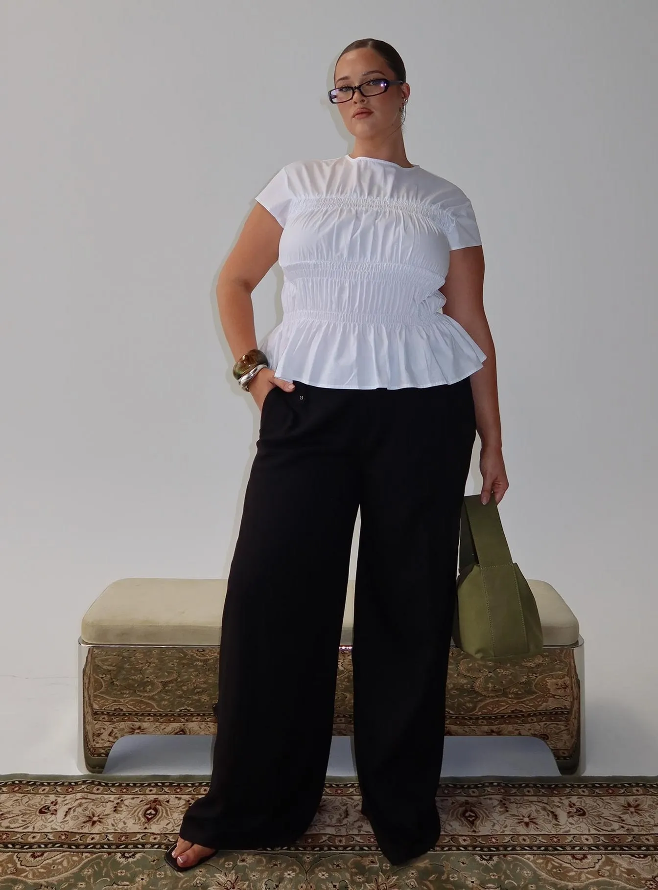 Pedra Wide Leg Pant Black Curve sold by Princess Polly