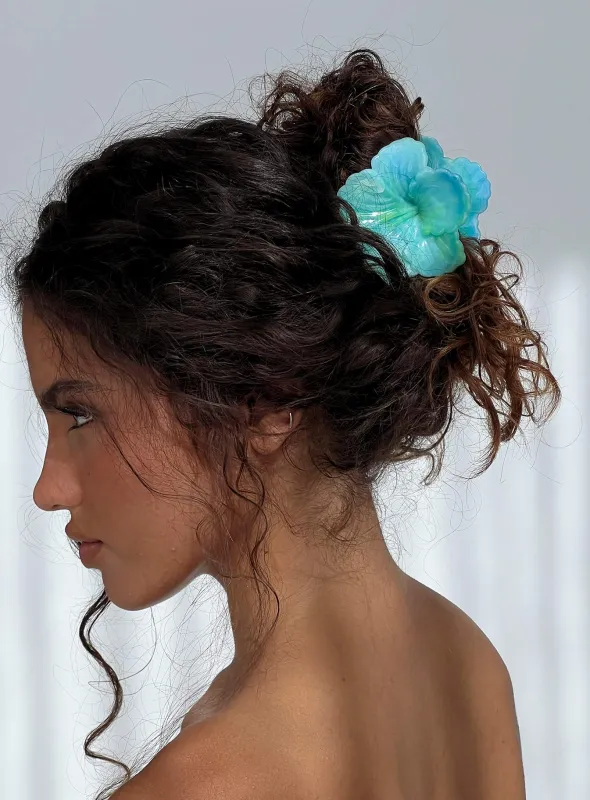 Malissa Flower Hair Clip Blue sold by Princess Polly
