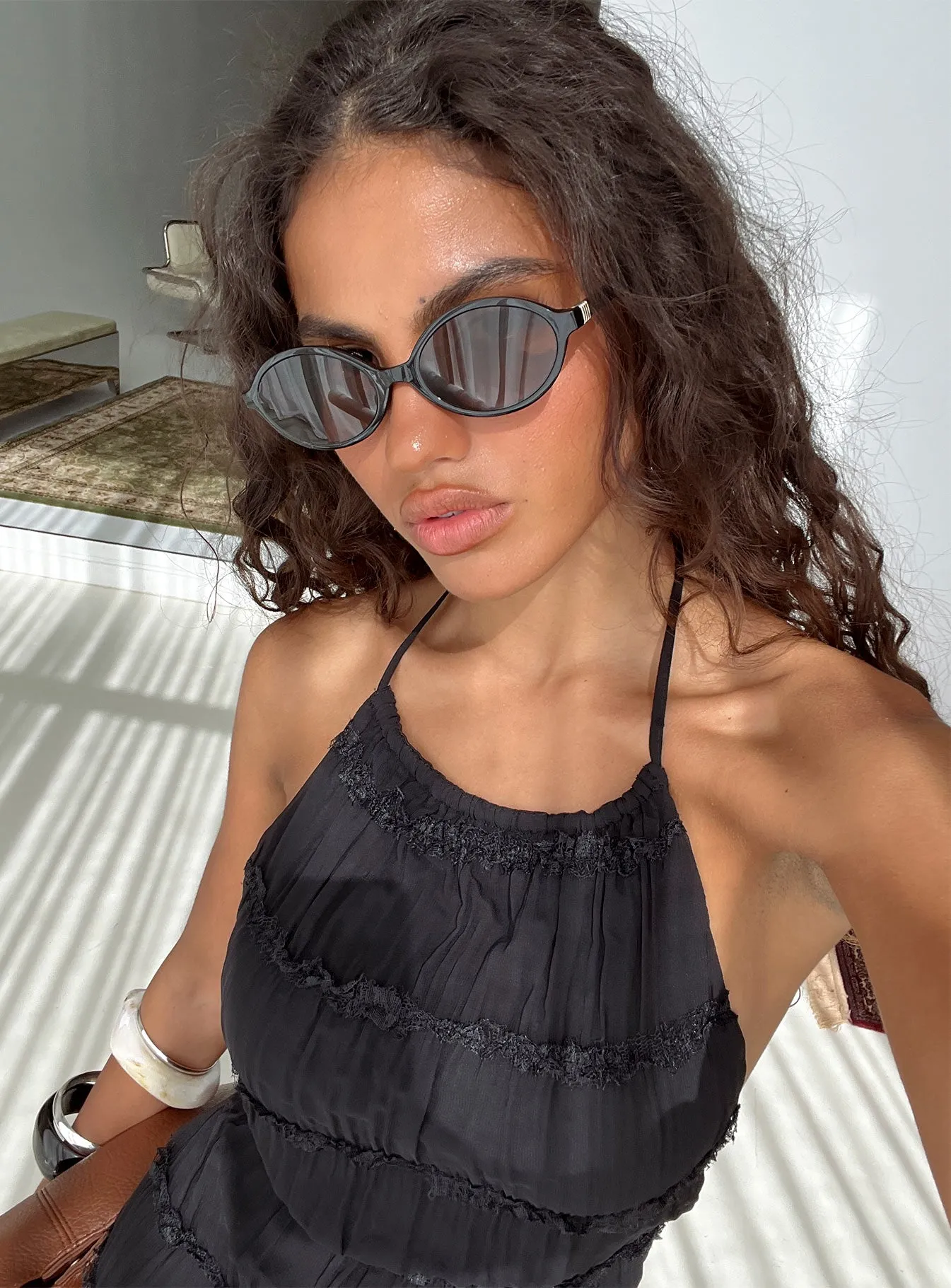 Timely Sunglasses Black / Brown sold by Princess Polly