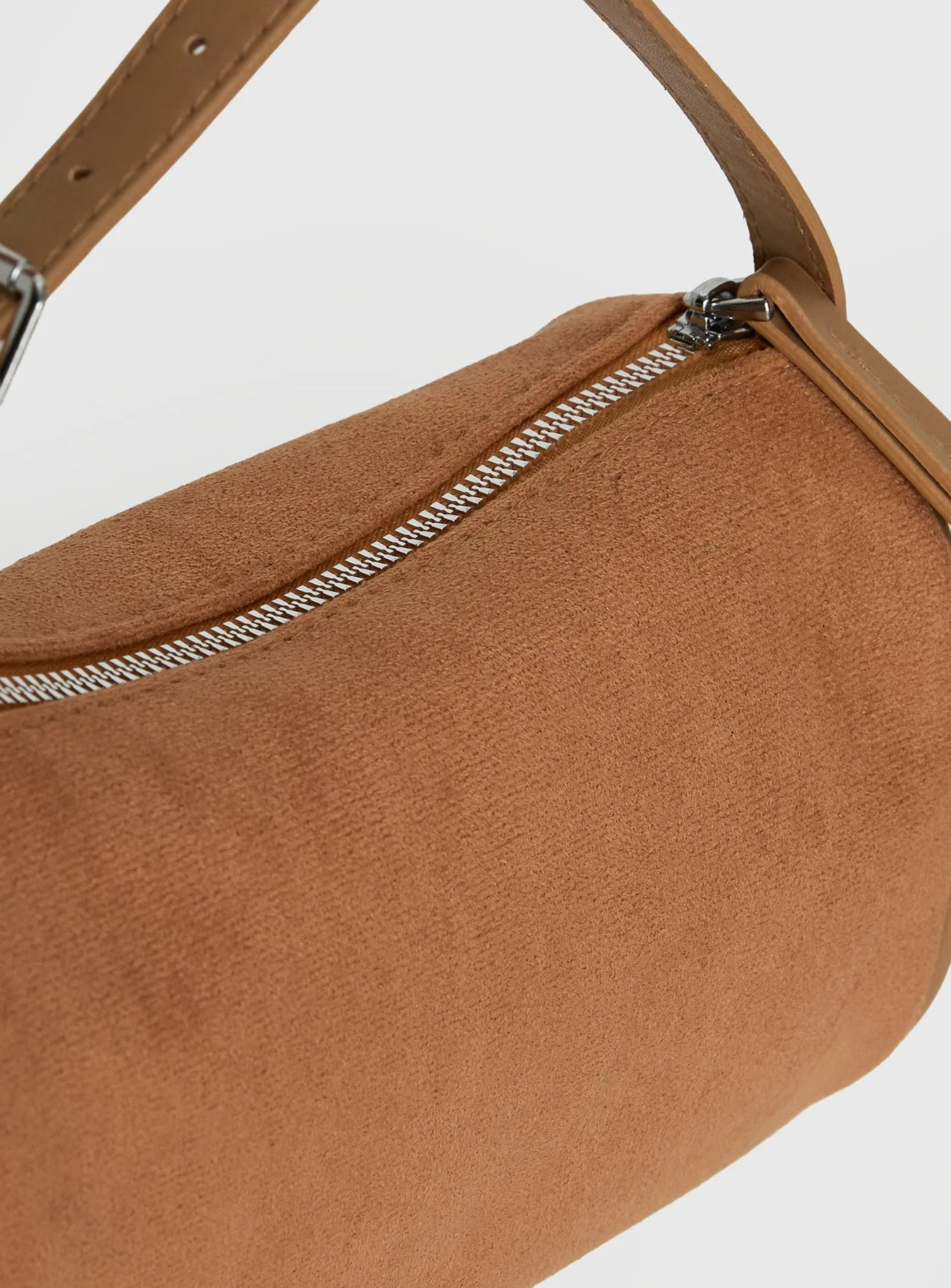 Brennah Faux Suede Shoulder Bag Tan sold by Princess Polly product image thumbnail 4