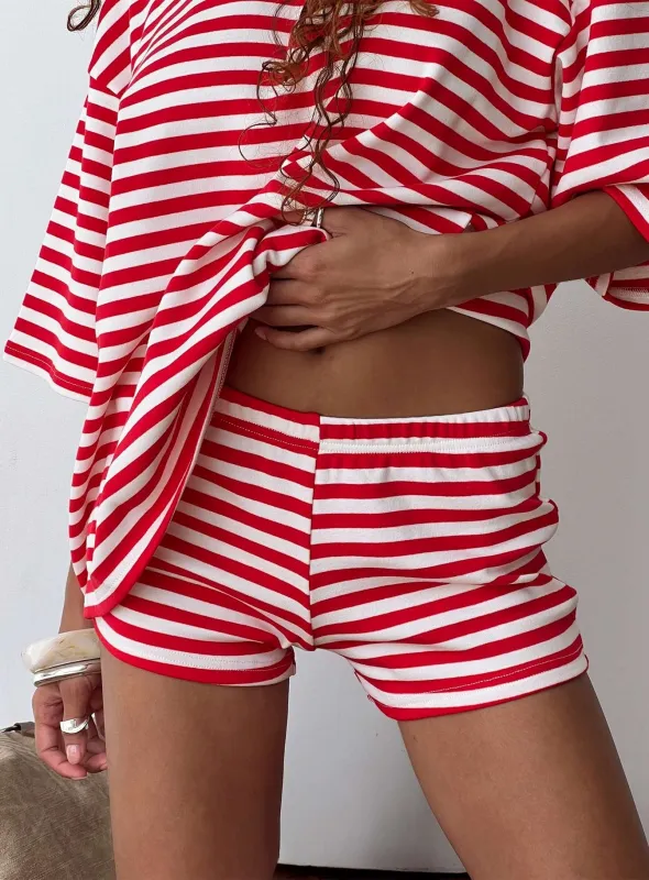 Bryanne Shorts Red Stripe sold by Princess Polly