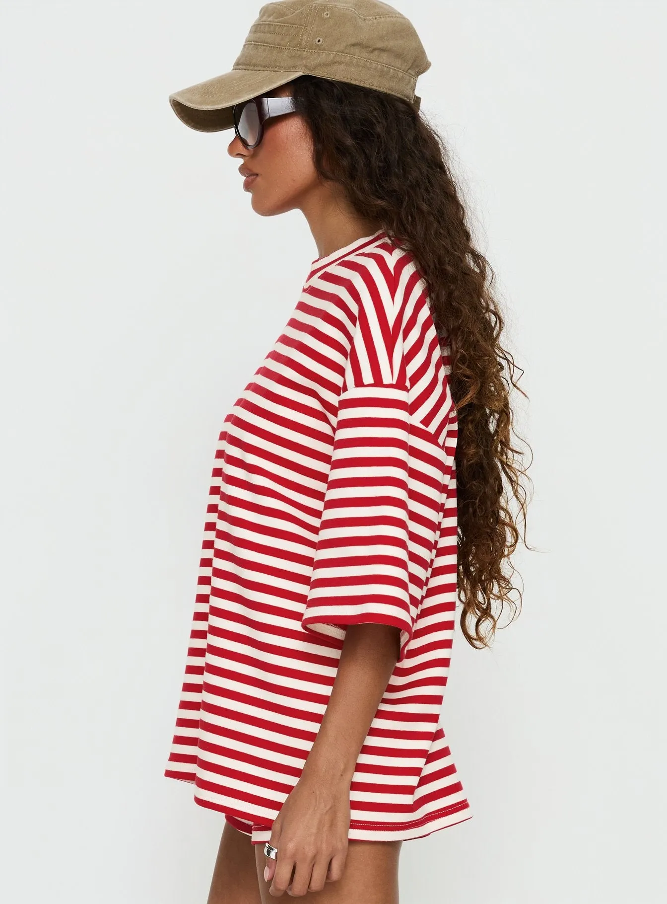 Bryanne Short Sleeve Top Red Stripe sold by Princess Polly product image thumbnail 4