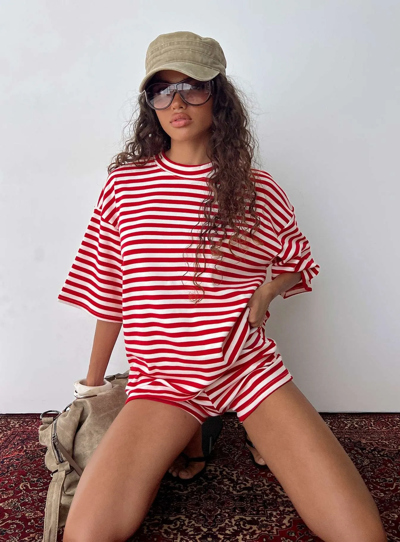 Bryanne Short Sleeve Top Red Stripe sold by Princess Polly