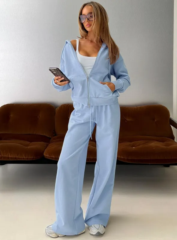 All Day Straight Leg Sweatpants Icy Blue sold by Princess Polly