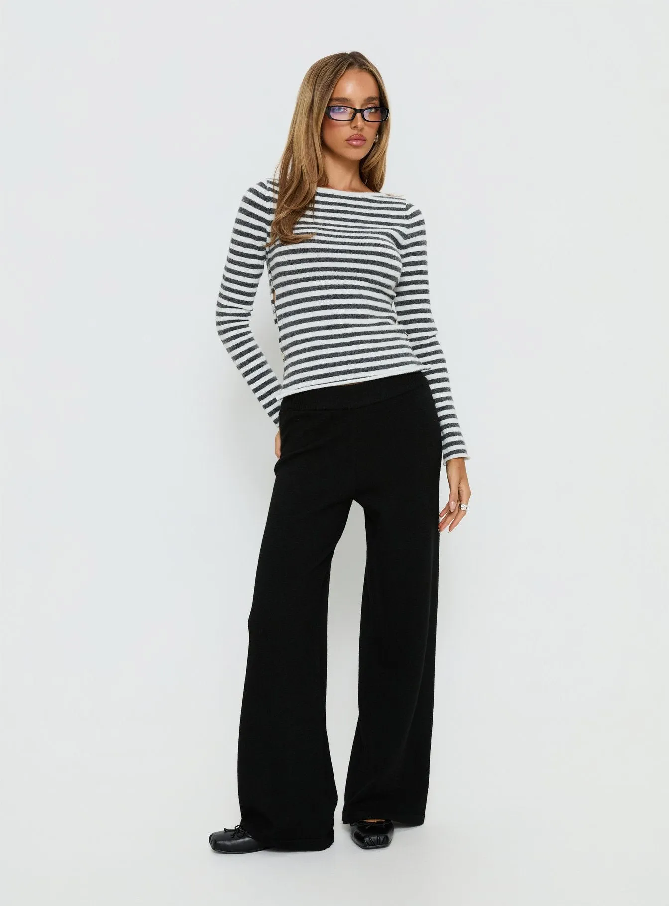 Bekki Wide Leg Knit Pant Black sold by Princess Polly product image thumbnail 2