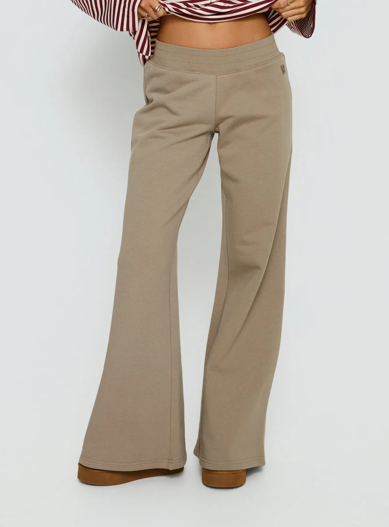 Summits Flared Track Pants Latte sold by Princess Polly product image thumbnail 2