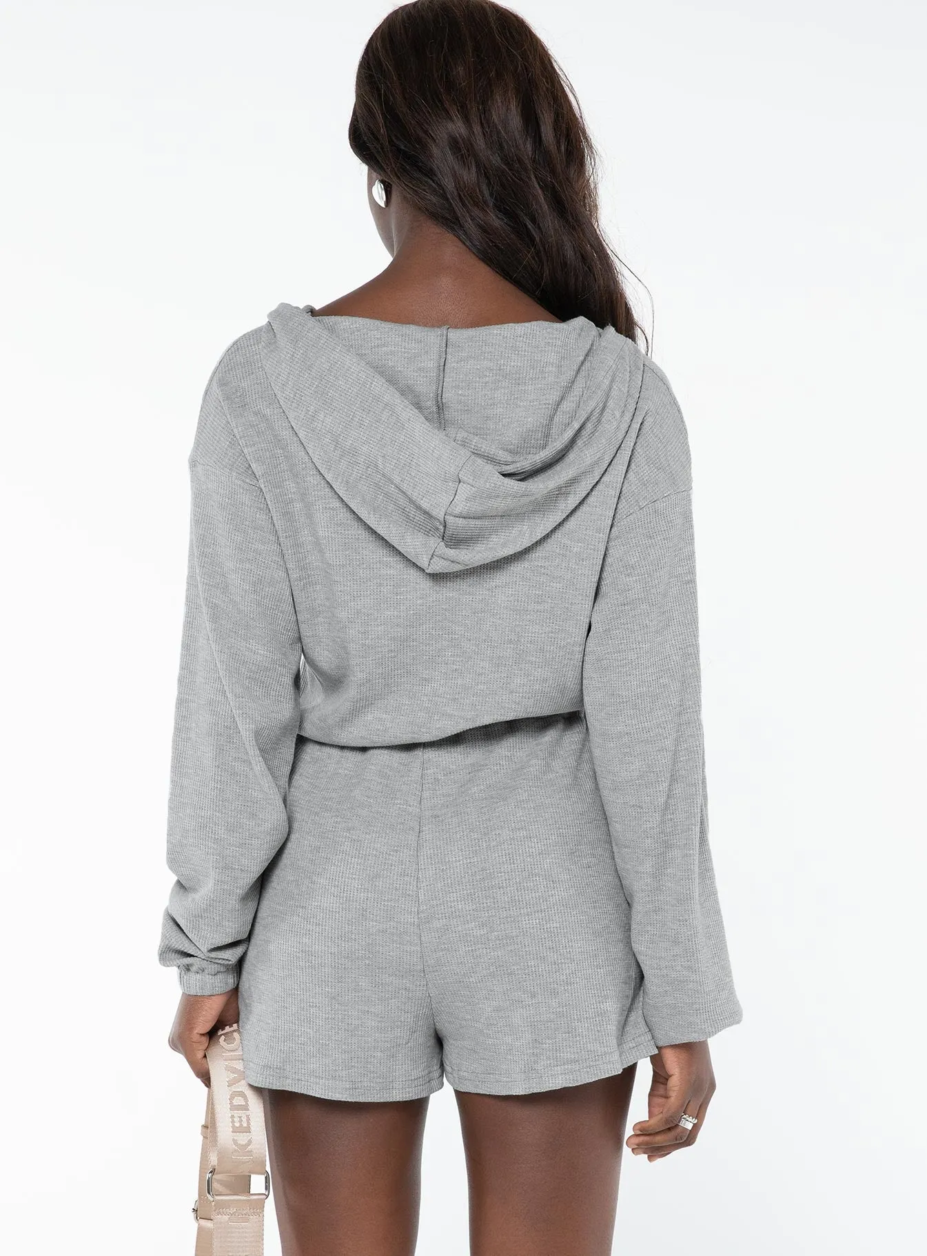 Jeanette Hooded Romper Grey sold by Princess Polly product image thumbnail 5
