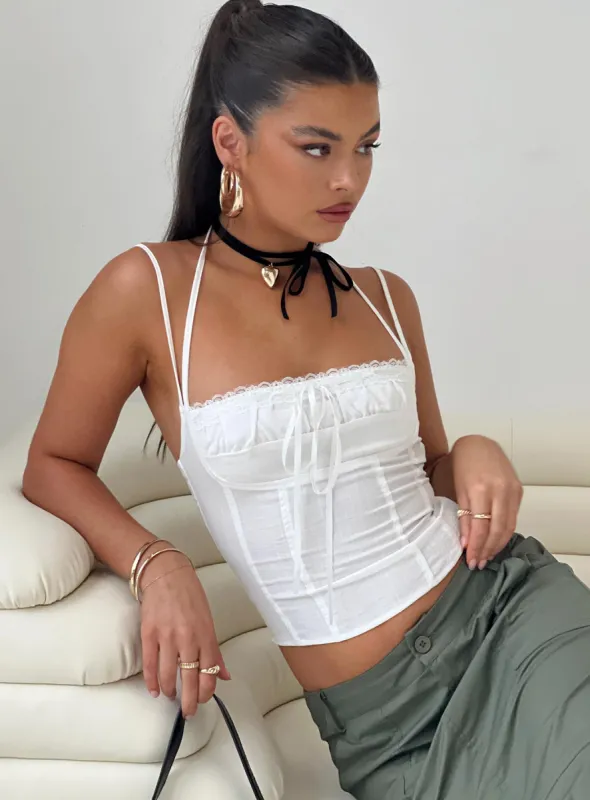 Trynia Top White sold by Princess Polly