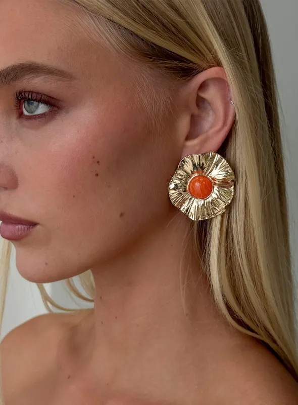 Spend The Night Stud Earrings Gold sold by Princess Polly