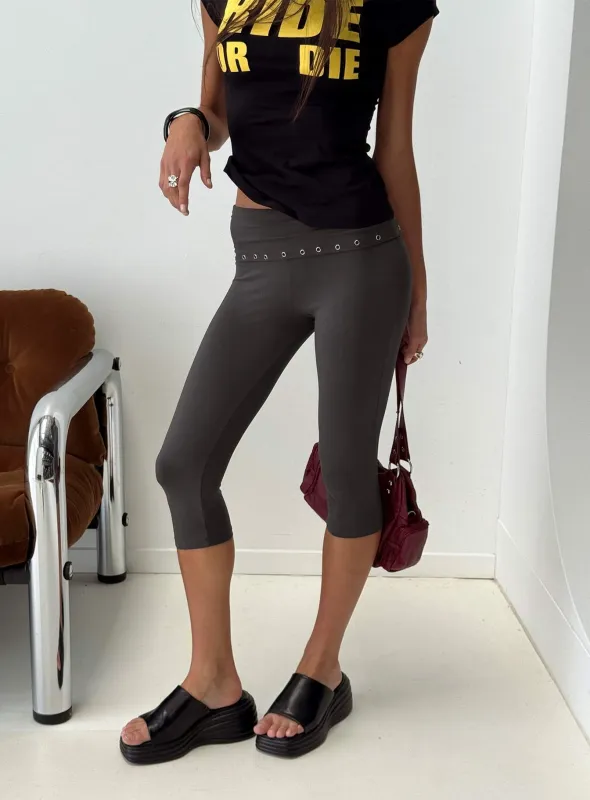 Enmu Capri Trouser Charcoal Grey sold by Princess Polly