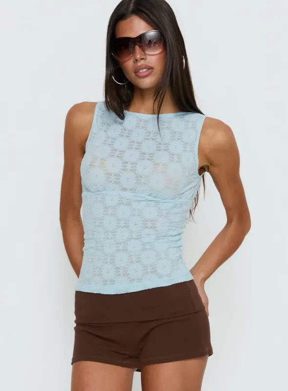 Seraphim Textured Top Soft Blue sold by Princess Polly