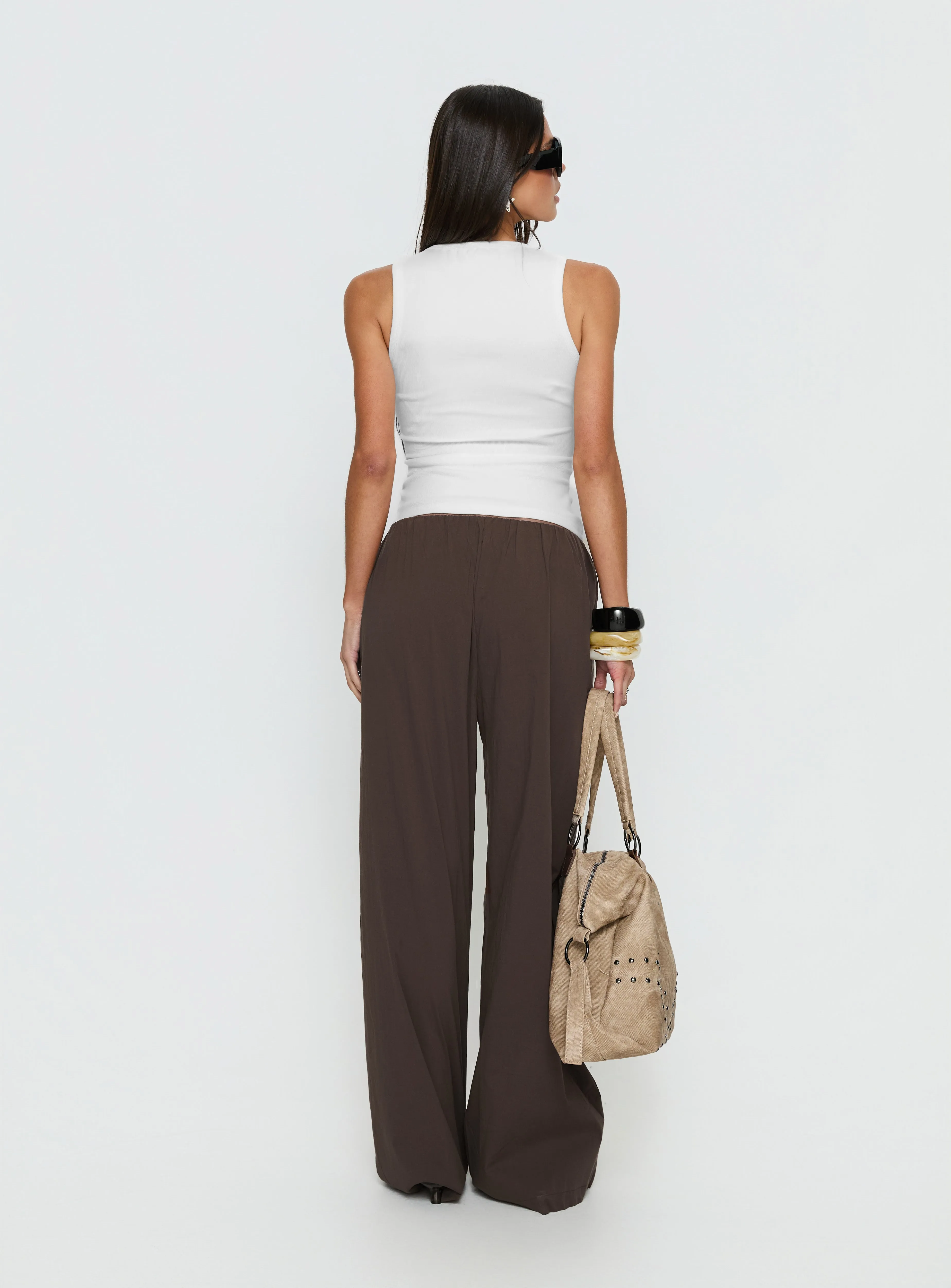 Lunea Concealed Waistband Pants Brown sold by Princess Polly product image thumbnail 5