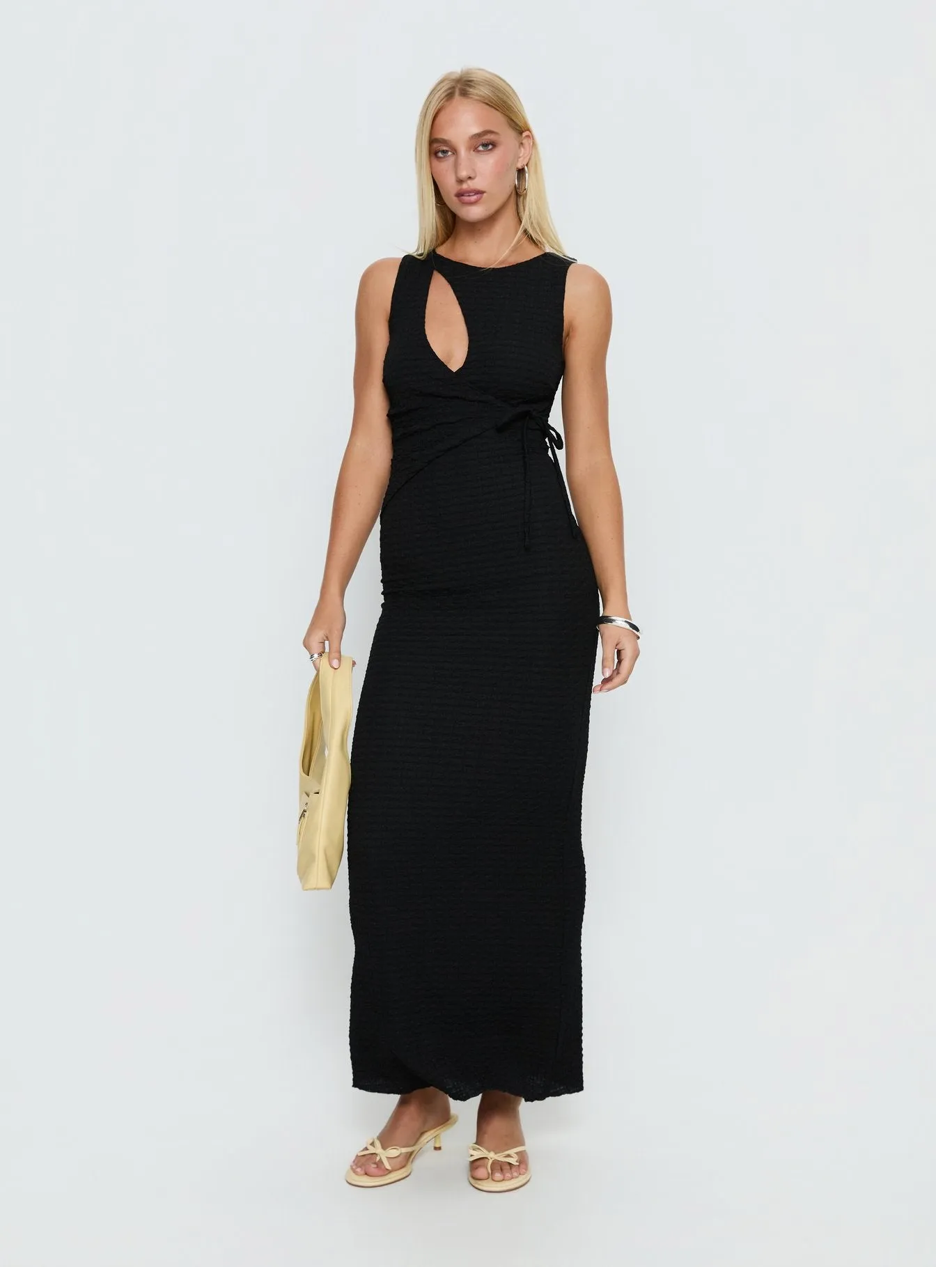 Cymone Cut Out Maxi Dress Black sold by Princess Polly