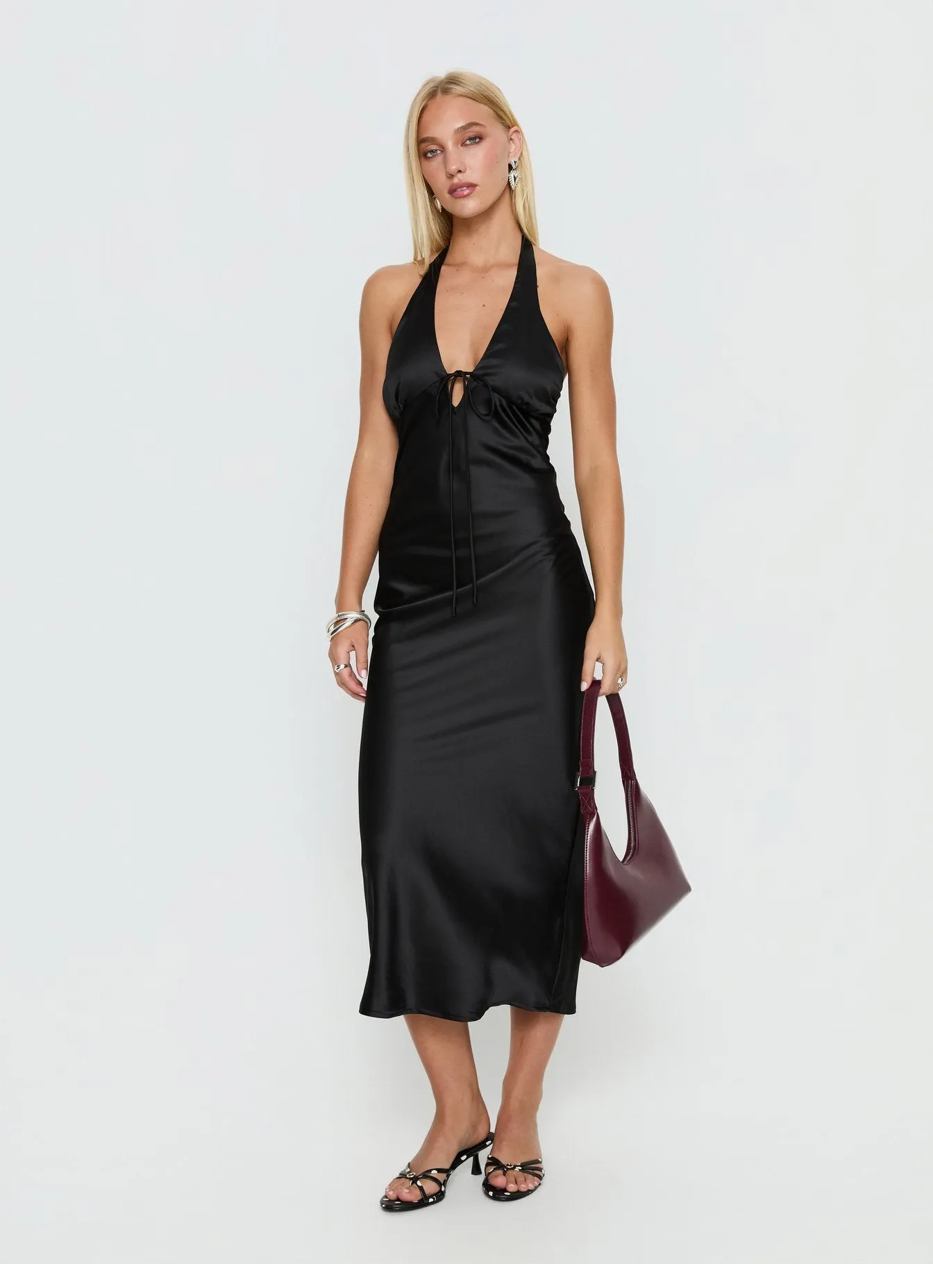 Jessamyn Halter Maxi Dress Black sold by Princess Polly