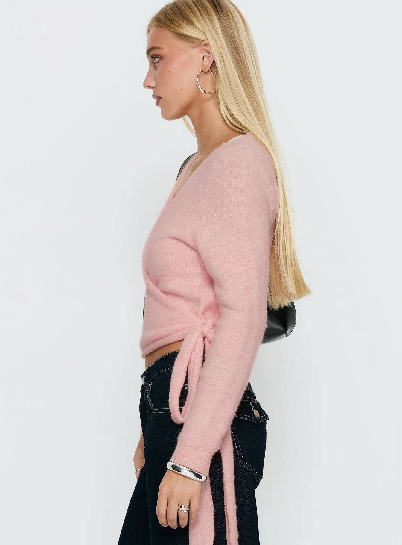 Tonee Wrap Knit Cardigan Pink sold by Princess Polly product image thumbnail 3