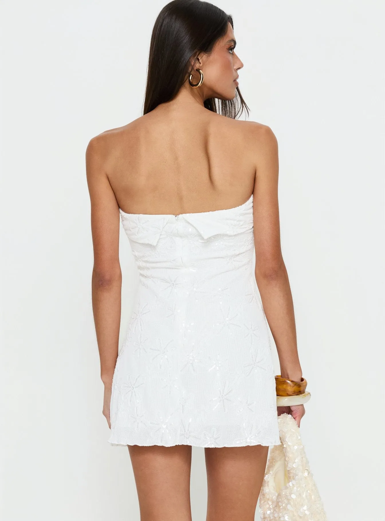 Graces Strapless Mini Dress White sold by Princess Polly product image thumbnail 5