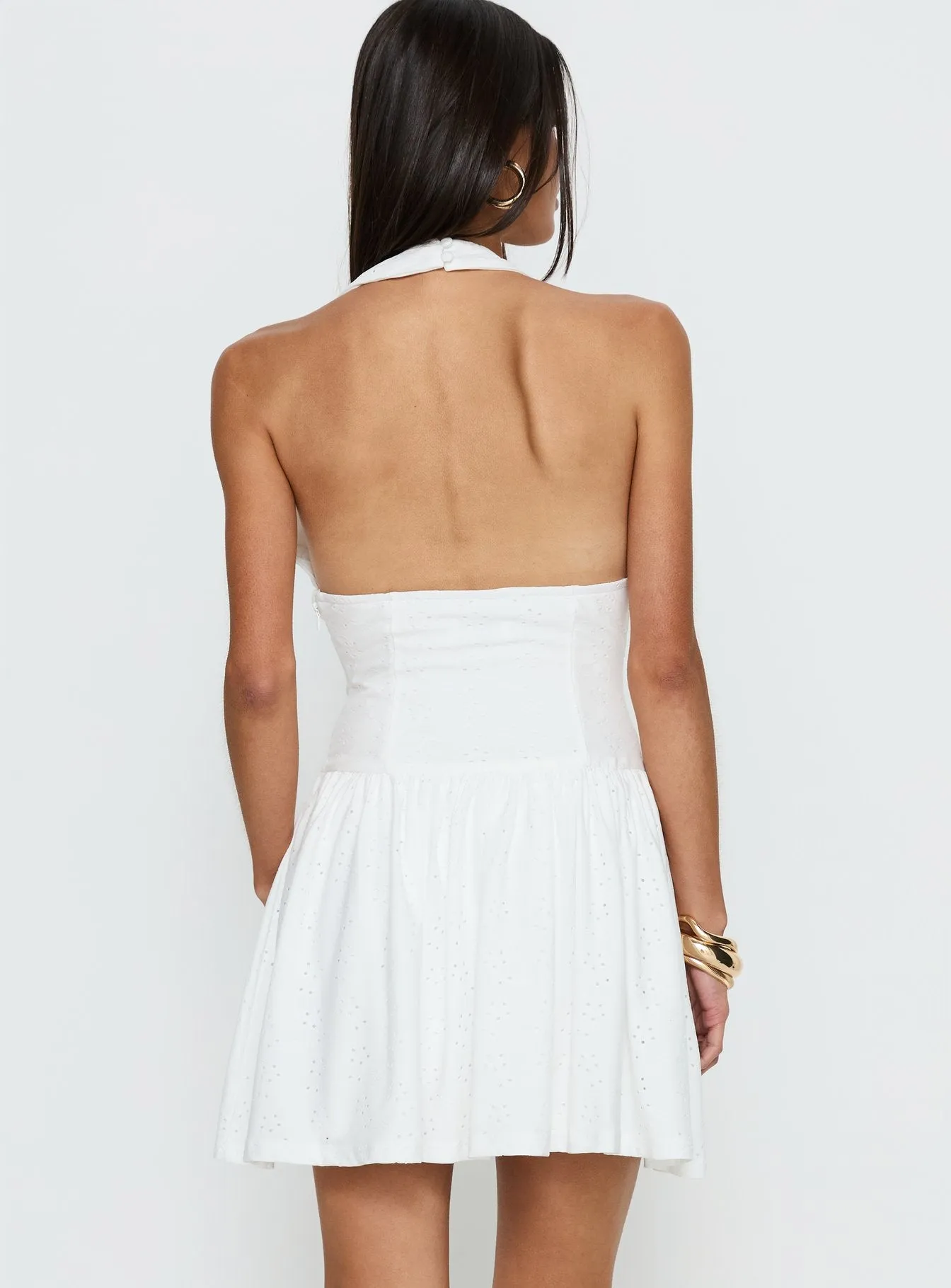 Imojen Halter Mini Dress White sold by Princess Polly product image thumbnail 5