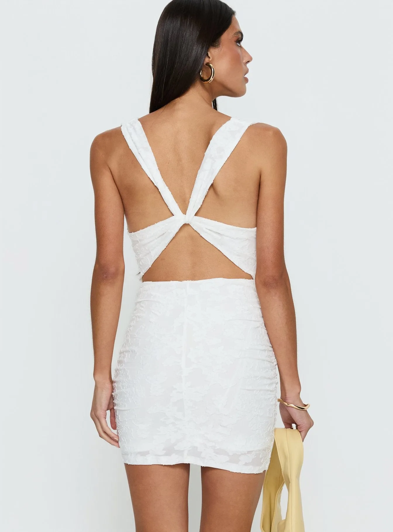 Brigetta Cowl Neck Mini Dress White sold by Princess Polly product image thumbnail 5